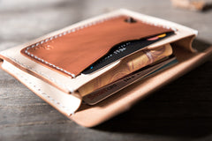 Handmade Leather Mens Cool billfold Wallet Card Holder Small Card Slim Wallets for Men