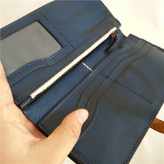[On Sale] Handmade Vintage Mens Leather Long Wallets Cool Long Wallet for Men - iwalletsmen