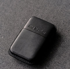 Handmade Black Leather Mens 11pcs Cigarette Holder Case Cool Custom Cigarette Case for Men - iwalletsmen