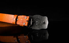 Handmade Genuine Leather Punk Rock Western Country Chinese Floral Deer Mens Cool Men Biker Trucker Leather Belt