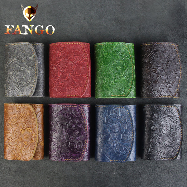 Leather Wallet for Keys Mens Key Wallet Car Key Wallet Trifold Key Wallet Holder Key Case Wallet