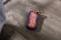 Handmade Leather Mens World of Warcraft Cool Keychain KeyCharm Keyring Pendant for Men