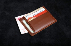 Genuine Leather Mens Cool Slim Front Pocket Wallet Leather Wallet Men Small Wallets  for Men