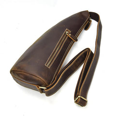 Cool Leather Sling Bag for Men Vintage Chest Bag Crossbody Sling Bags For Men - iwalletsmen
