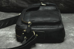 Handmade Leather Mens Cool Small Messenger Bag iPad Bag Chest Bag Bike Bag Cycling Bag for men