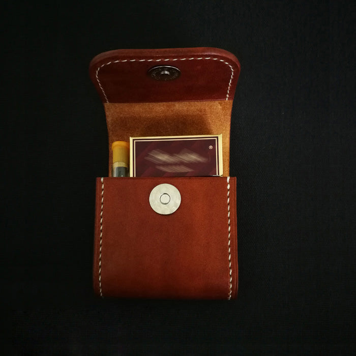 Brown Leather Mens Cigarette Case Cigarette Holder Belt Pouch with Belt Loop for Men - iwalletsmen