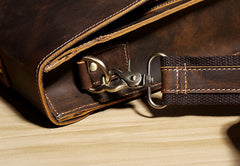 Genuine Leather Mens Cool Messenger Bag Briefcase Chest Bag Bike Bag Cycling Bag for men