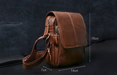 Genuine Leather Mens Cool Messenger Bag Square Bag Chest Bag Bike Bag Cycling Bag for men
