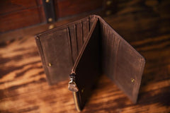 Handmade Leather Mens Cool Long Leather Wallet Cards Clutch Wallet for Men - iwalletsmen