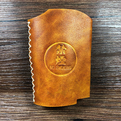 Handmade Leather Brown Mens ASVAPE MICHAEL Cigarette Case Holder for Men - iwalletsmen