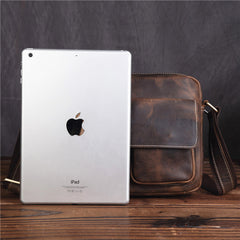 Genuine Leather Mens Cool Messenger Bag SHOULDER BAG CHEST BAG BIKE BAG CYCLING BAG
