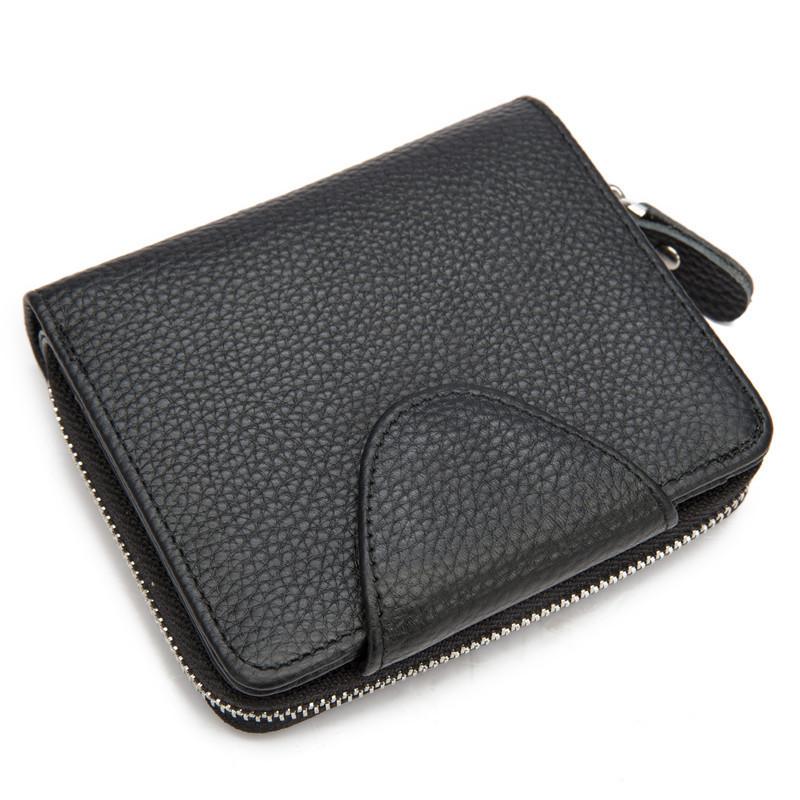 Leather Mens Wallet billfold Zipper Bifold Wallet Vintage Wallet for Men - iwalletsmen