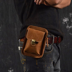 Leather Belt Pouch Mens Small Cases Waist Bag Hip Pack Belt Bag Fanny Pack Bumbag for Men