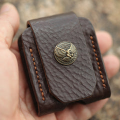 Cool Mens Leather Eagle Zippo Lighter Case with Belt Loop Zippo lighter Holder with Loop - iwalletsmen