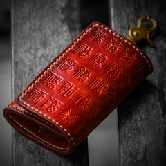 Handmade Leather Tooled Mens Cool Car Key Wallet Car Key Holder Car KeyChain for Men