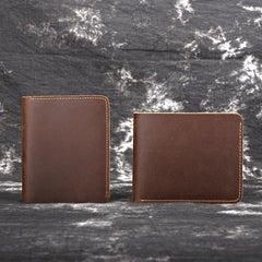 Vintage Mens Leather Slim Small Wallet Cool billfold Slim Bifold Wallets for Men - iwalletsmen