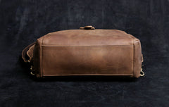 Genuine Leather Mens Cool Backpack Sling Bag Large Black Travel Bag Hiking Bag for men