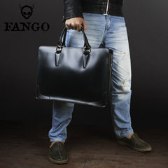 Handmade Leather Mens Cool Messenger Bag Briefcase Chest Bag Bike Bag Cycling Bag for men