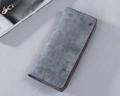 Handmade Leather Mens Clutch Wallet Cool Leather Wallet Long Phone Wallets for Men