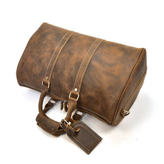 Genuine Leather Mens Cool Weekender Bag Travel Bag Duffle Bags Overnight Bag Holdall Bag for men