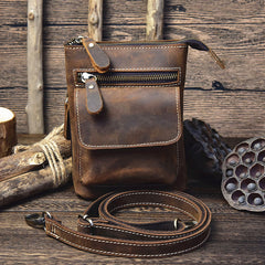 Leather Belt Pouch Mens Cases Waist Bag Hip Pack Belt Bag Fanny Pack Bumbag for Men