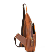Cool Leather Chest Bag Sling Bag Sling Crossbody Bag Sling Travel Bag Sling Hiking Bag For Men - iwalletsmen