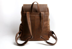 Genuine Leather Mens Cool Backpack Sling Bag Large Black Travel Bag Hiking Bag for men