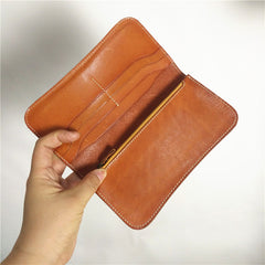 [On Sale] Handmade Vintage Mens Leather Long Wallets Cool Long Wallet for Men - iwalletsmen