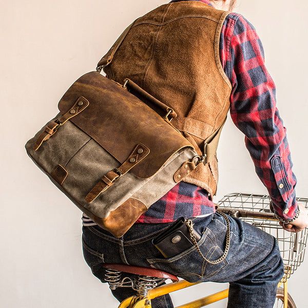 Canvas Mens Cool Messenger Bag iPad Bag Chest Bag Bike Bag Cycling Bag for men - iwalletsmen
