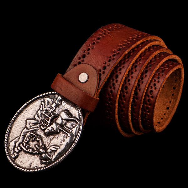 Handmade Genuine Leather Mens Belt Custom Cool Leather Men Black Belt for Men