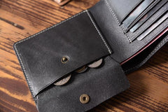 Handmade Leather Mens Cool Wallet Men Slim Wallets Front Pocket Wallet for Men