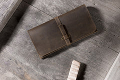 Handmade Leather Mens Clutch Wallet Cool Leather Wallet Long Phone Wallets for Men - iwalletsmen