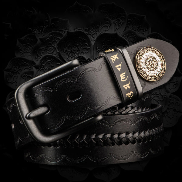 Handmade Genuine Leather Mens Belt Custom Cool Leather Men Black Belt for Men