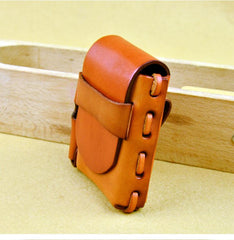Handmade Leather Mens Cigarette Case with Belt Loop Cool Lighter Holder for Men - iwalletsmen
