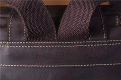 Genuine Leather Mens Cool Backpack Sling Bag Large Coffee Travel Bag Hiking Bag for men