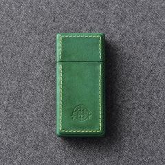 Cool Mens Black Leather Portable Ashtray Travel Ashtray Pocket Ashtray Lighter for Men - iwalletsmen