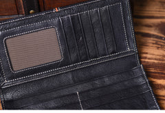 Handmade Leather Mens Cool Slim Leather Wallet Men Small Wallets Bifold for Men - iwalletsmen