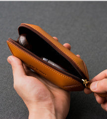 Cool Leather Mens Leather Tobacco Pipe Case Zipper Tobacco Pipe Case for Men - iwalletsmen