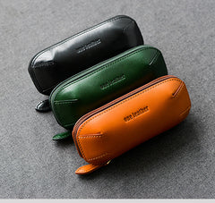 Cool Leather Mens Leather Tobacco Pipe Case Zipper Tobacco Pipe Case for Men - iwalletsmen