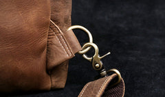 Genuine Leather Mens Cool Backpack Sling Bag Large Black Travel Bag Hiking Bag for men