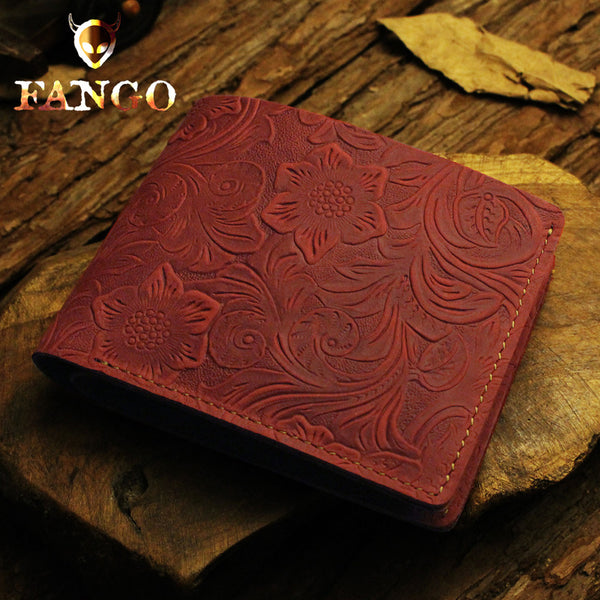 Red Floral Wallet Women Short Wallet Women Leather Wallet Womens Bifold Wallet Women's Small Wallet