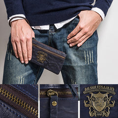 Handmade Leather Mens Chain Biker Wallet Cool Leather Wallet Wrist Wallets for Men - iwalletsmen