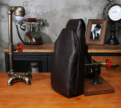 Leather Mens Sling Bag Sling Shoulder Bag Sling Backpack for men - iwalletsmen