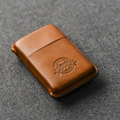 Brown leather cigarette cases Handmade Brown Leather Cigarette Case 10pc Leather Case of Cigarettes Leather Cigarette Holder Case