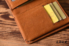 Handmade Mens Cool billfold Leather Wallet Men Small Slim Wallets Bifold for Men - iwalletsmen
