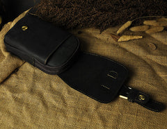 Leather Belt Pouch Mens Waist Bag Small Case for Men