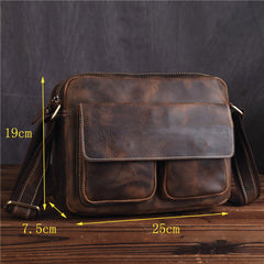 Genuine Leather Mens Cool Messenger Bag SHOULDER BAG CHEST BAG BIKE BAG CYCLING BAG