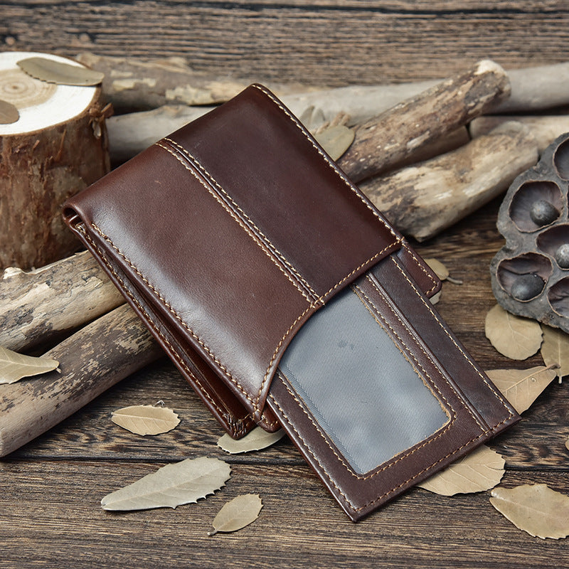 Handmade Leather Mens Cool Slim Leather Wallet Card Wallet Holders