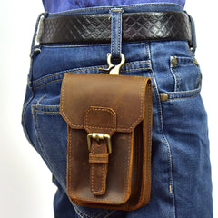 MEN LEATHER Belt Pouch WAIST BAG HIP PACK BELT BAG CELL PHONE HOLSTERS - iwalletsmen