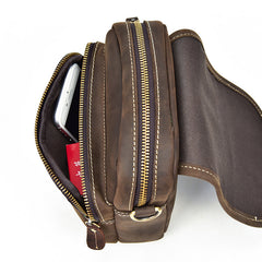 Leather Belt Pouch Mens Small Cases Waist Bag Hip Pack Belt Bag Fanny Pack Bumbag for Men